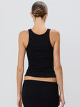 HIGH NECK FITTED TANK - black