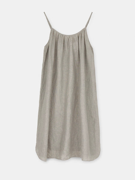 Strap dress linen - grey