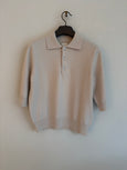 CASHMERE SHORT SLEEVE POLO - paper