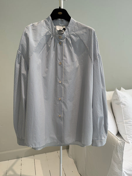 Stripe bohemian shirt - ceruleo