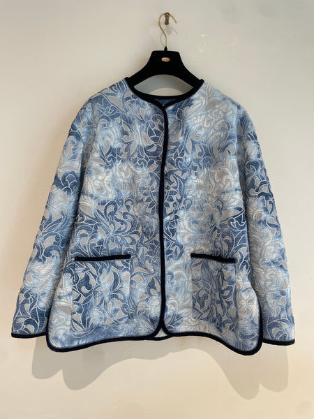 Tie-dye indigo velvet blouson - denim
