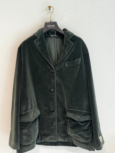 ADELAIDE  Cotton velvet jacket - forest night
