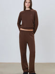 STRAIGHT LEG SWEATPANT - chocolate