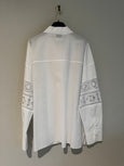 Cotton popline shirt with lace inlays