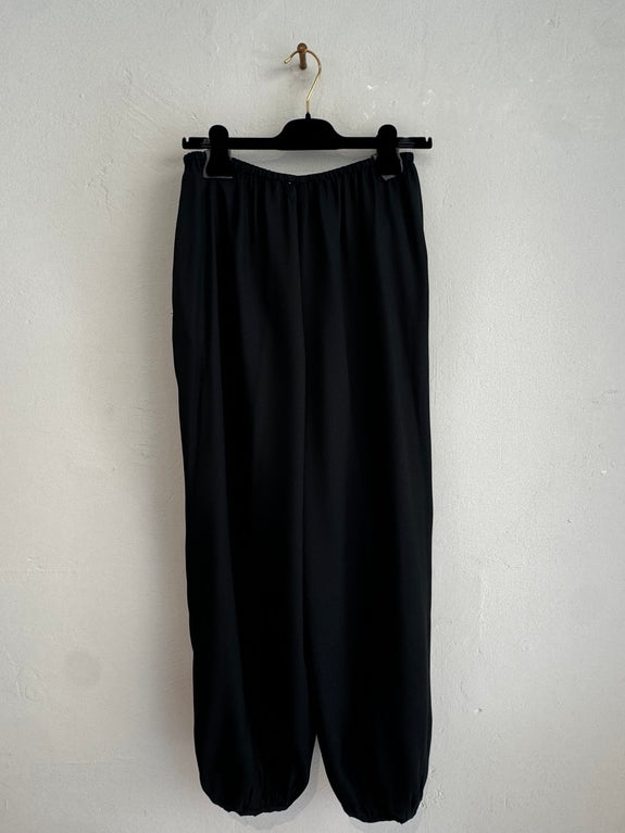 Sarouel trousers in silk–blend marocaine - nero