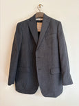 Contrasted blazer in grey and dark blue tones