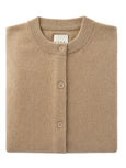 CASHMERE CREWNECK CARDIGAN - camel