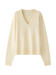 OVERSIZED CASHMERE V-NECK SWEATER - cream