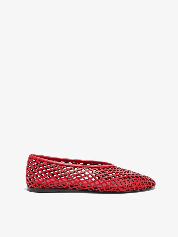 Tee Perforated Ballerina Flats - Red