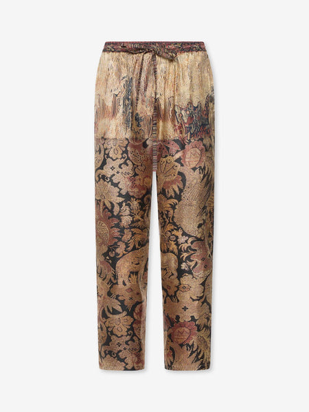 ALOE Trousers Silk - RICAMO DI ALLORO
