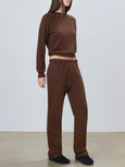 STRAIGHT LEG SWEATPANT - chocolate