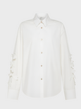 Embroidered cotton shirt - bianco