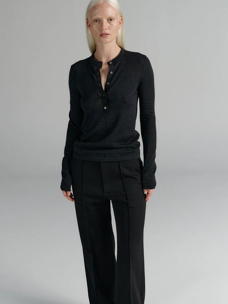 Henley | Merino Wool | Dark Grey