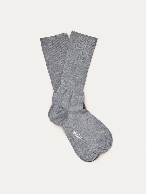 Silk Socks - grey melange