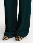 High–waisted corduroy trousers - jade