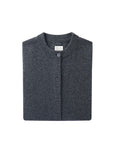 CASHMERE CREWNECK CARDIGAN - stone