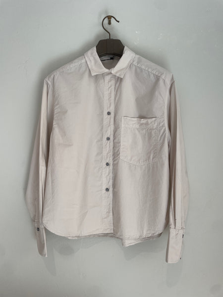 Poplin shirt with chest pocket - ivory