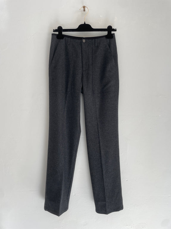 Viscose and wool flannel pants - grey