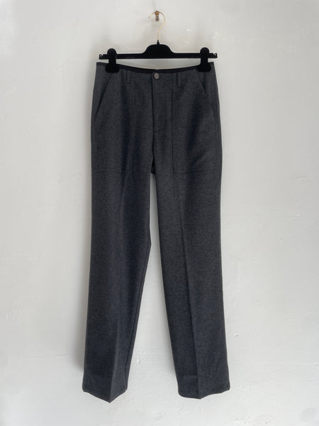 Viscose and wool flannel pants - grey