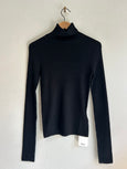 Ribbed turtle neck - black