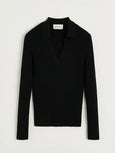 Noa polo blouse - black