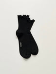 Cotton frill sock - black