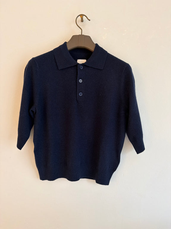 CASHMERE SHORT SLEEVE POLO - night