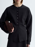 LAY2 ROUND-NECK CARDIGAN - anthracite