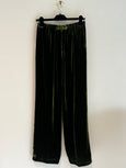 Velvet drawstring stright pants - woods