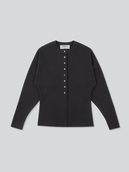LAY2 ROUND-NECK CARDIGAN - anthracite