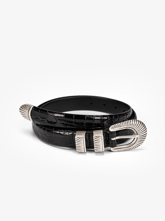 Belt Cinta croco - nero