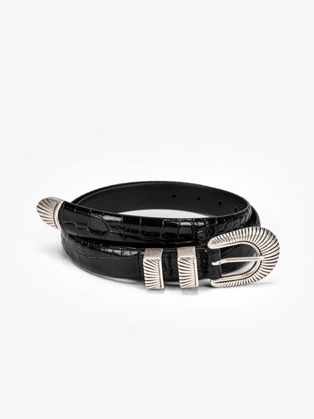 Belt Cinta croco - nero