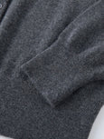 CASHMERE CREWNECK CARDIGAN - stone