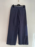 Wide-leg trousers in cotton drill - navy