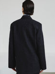 Micro check jacket - navy