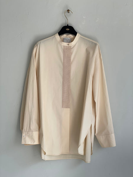 Grandfather shirt with tape details - honey
