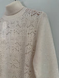 Turtleneck cashmere/silk sweater - off white
