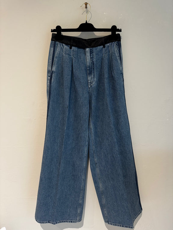 Denim couture pants - indaco