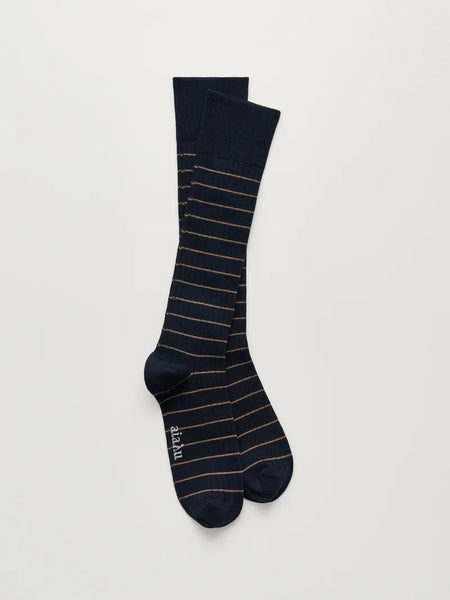 Cotton long socks - Mix navy