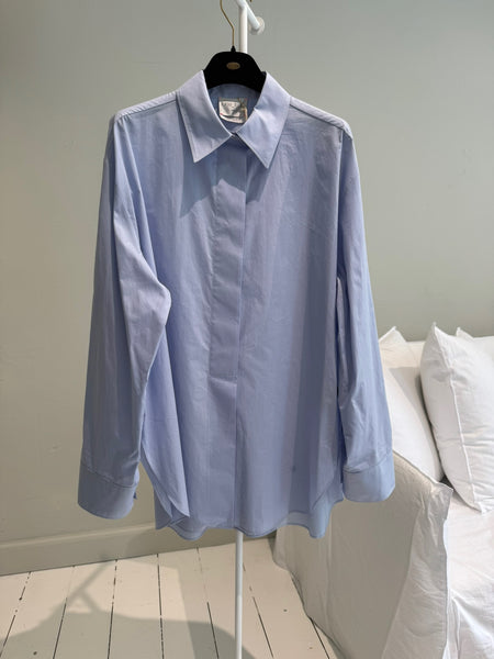Poplin oversized masculine shirt - ceruleo