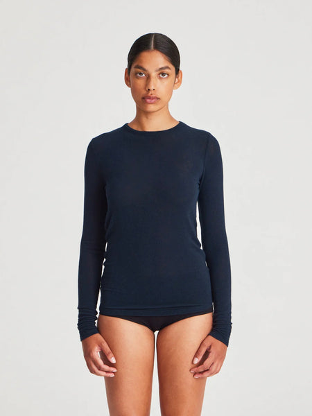 Thyra Wool Top - Midnight Blue