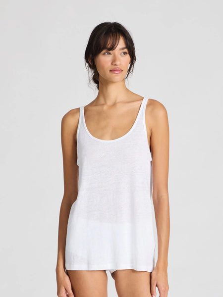 Synne Linen Top - White