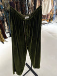 Velvet drawstring stright pants - woods