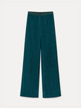 High–waisted corduroy trousers - jade