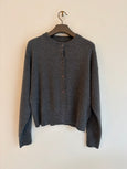 CASHMERE CREWNECK CARDIGAN - stone