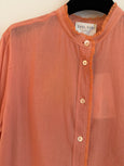 Cotton and silk voile henley shirt - roseo