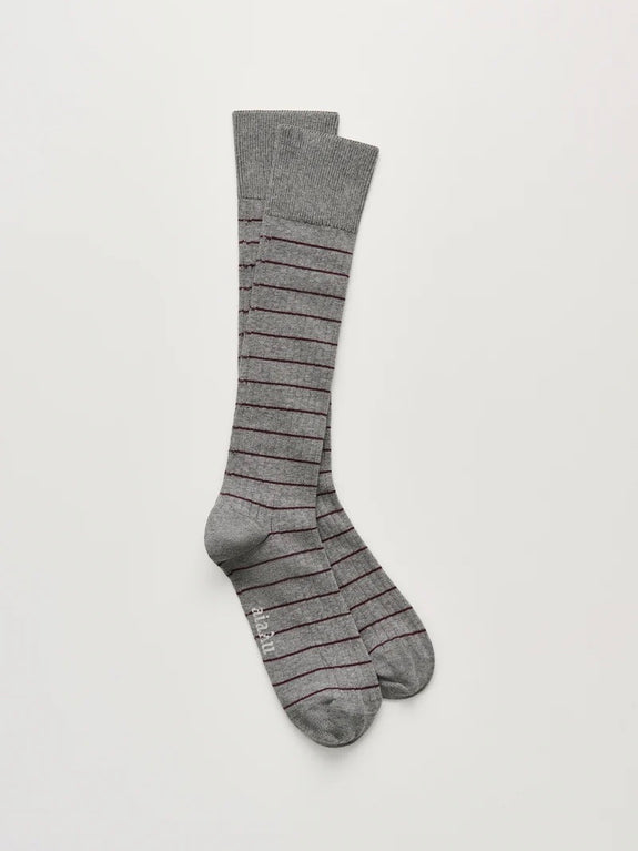 Cotton long socks - Mix bordeaux melange