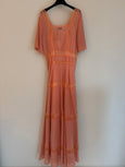 Long voile and lace dress - roseo