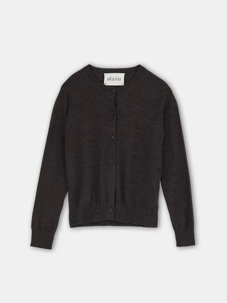 Hana wool cardigan - Dark Brown Melange