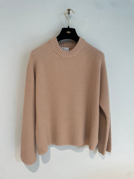 English rib roundneck sweater - noisette